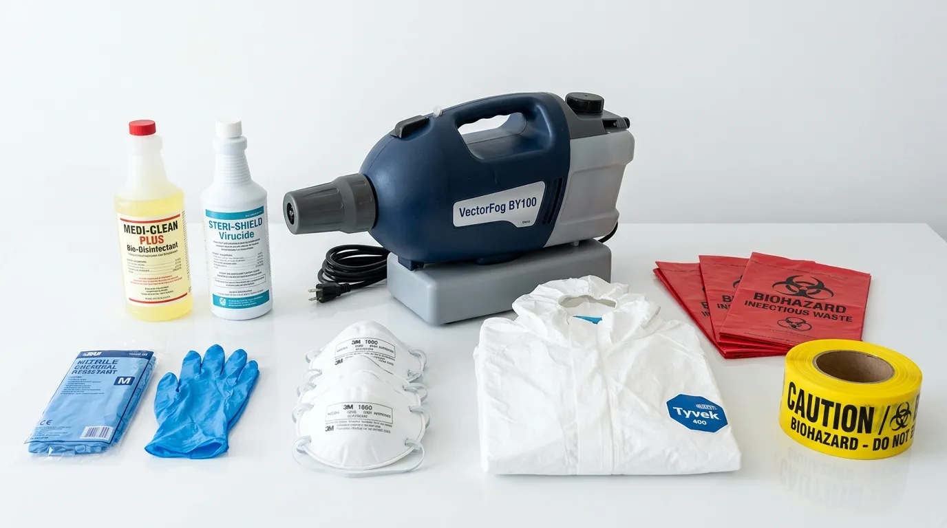 Professional biohazard remediation crew working in South Burlington